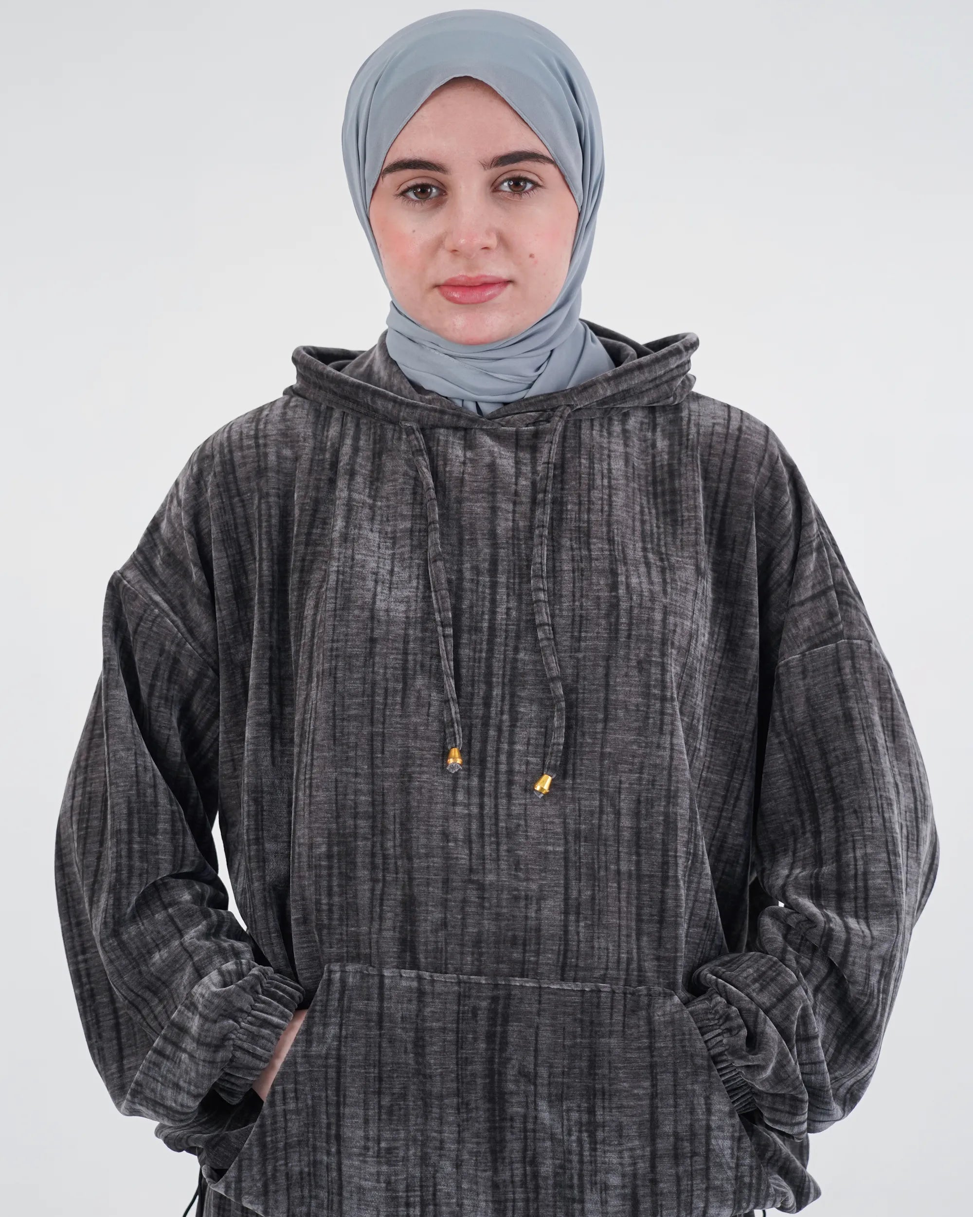 Ensemble texturé à capuche