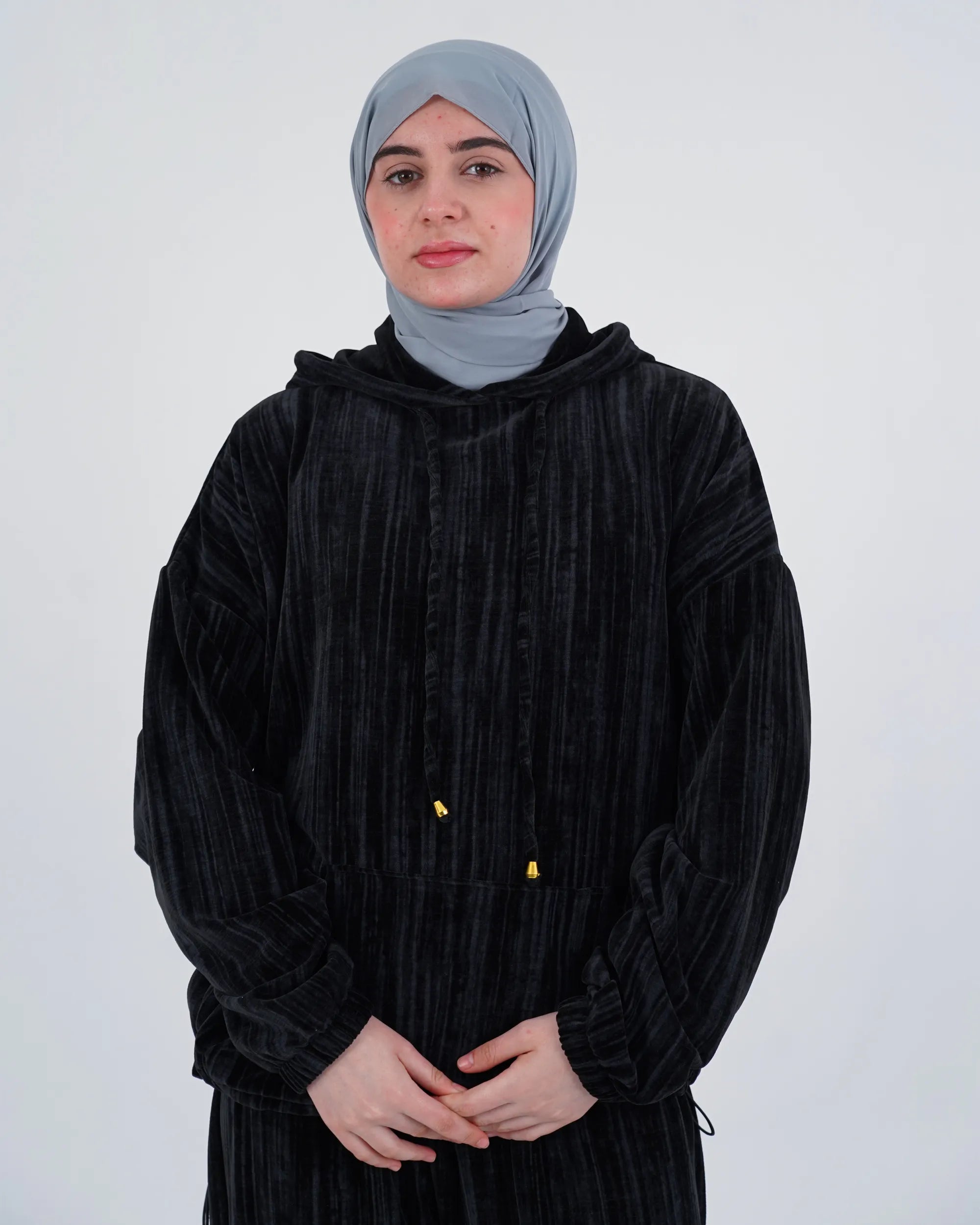 Ensemble texturé à capuche